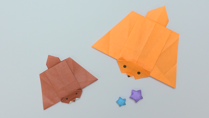 飛ぶリス モモンガ を折り紙で簡単に作れる折り方 作り方 Howpon ハウポン