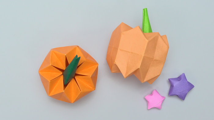 折り紙1枚で簡単に作れる 立体のかぼちゃ の折り方 作り方 Howpon ハウポン