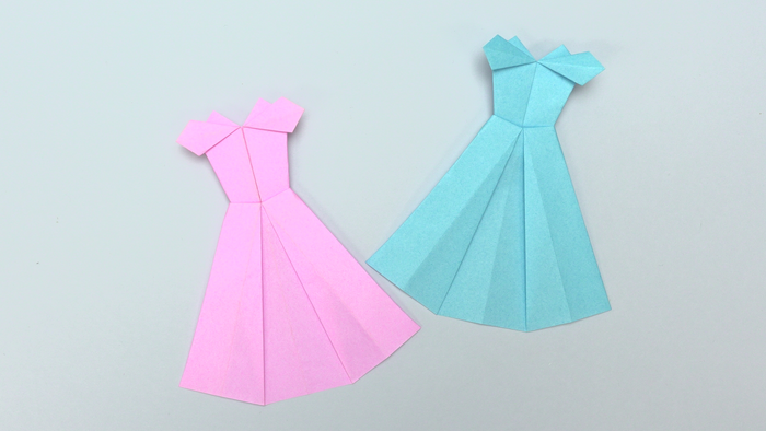 着せ替え遊びにも使える 折り紙で簡単に作れる ドレス の折り方 Howpon ハウポン