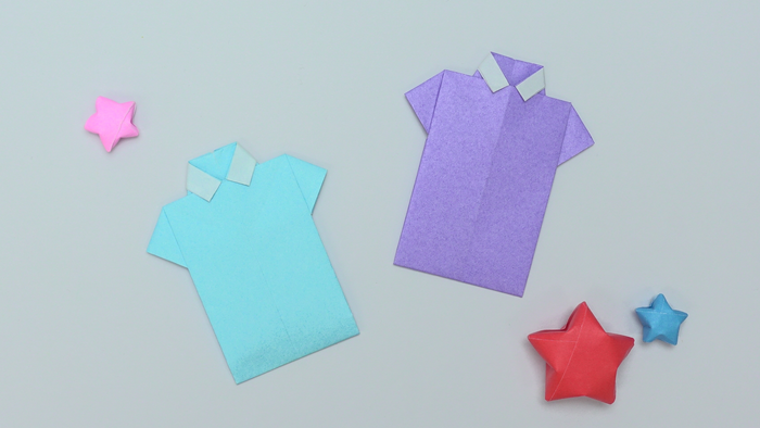 折り紙で作れるおしゃれな シャツ の簡単な折り方 作り方 Howpon ハウポン