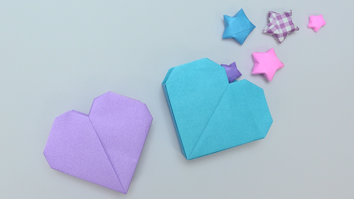 折り紙で簡単に作れる ハートのギフトボックス の折り方 作り方 Howpon ハウポン