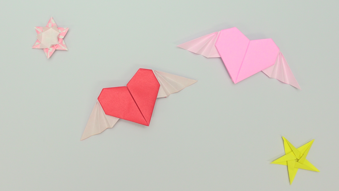 折り紙で簡単に作れる 羽根つきハート エンジェルハート の折り方 Howpon ハウポン