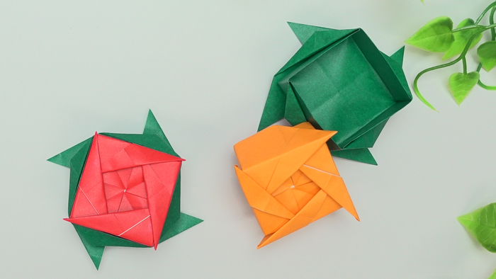 折り紙で簡単に作れる バラの箱 ローズボックス の折り方 作り方 Howpon ハウポン
