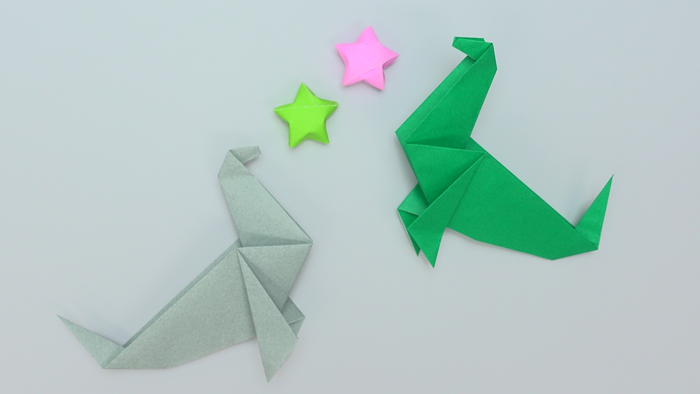 折り紙で簡単に作れる動物 かわいい アシカ の折り方 作り方 Howpon ハウポン