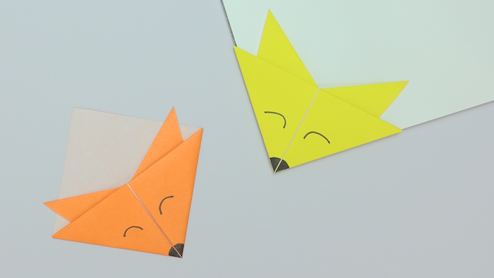 折り紙で簡単に作れる きつねのしおり の折り方 作り方 Howpon ハウポン