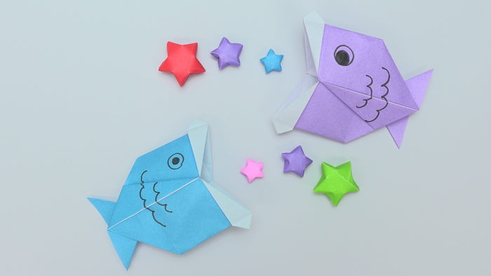 口がパクパクする 折り紙で簡単に作れる 動く魚 の折り方 作り方 Howpon ハウポン