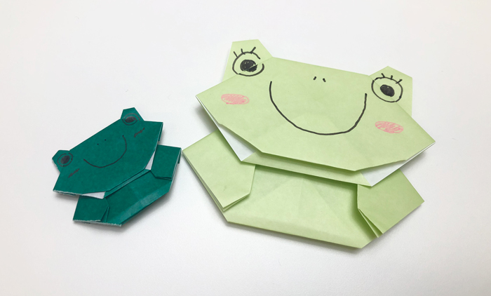 動物 折り紙で作れるかわいい カエルの指人形 の簡単な折り方