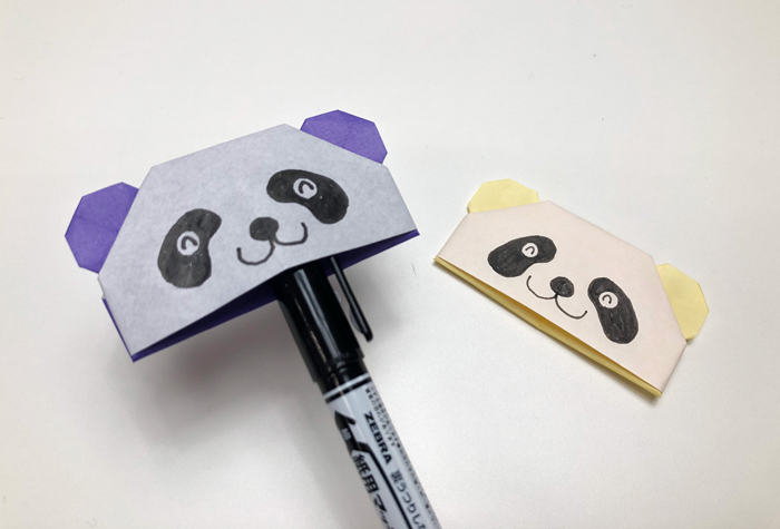 動物 折り紙で作って遊ぼう パンダの指人形 の簡単な折り方 Howpon ハウポン