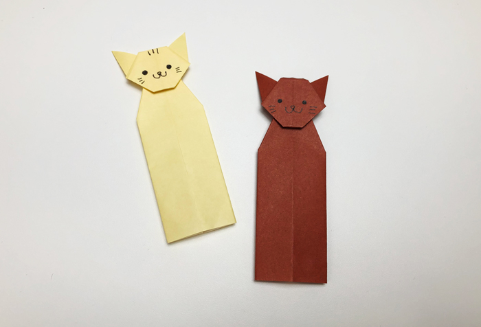 動物 簡単 折り紙で作るかわいい 猫 ねこ のしおり の折り方