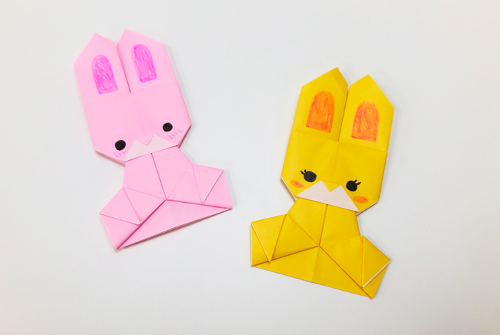 動物 簡単でかわいい折り紙 全身うさぎ 平面 の折り方