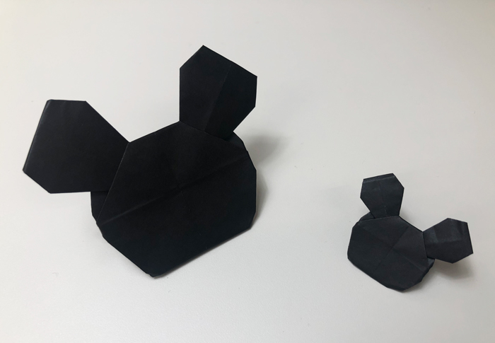 折り紙1枚で作れるかわいい シルエットミッキー の簡単な折り方