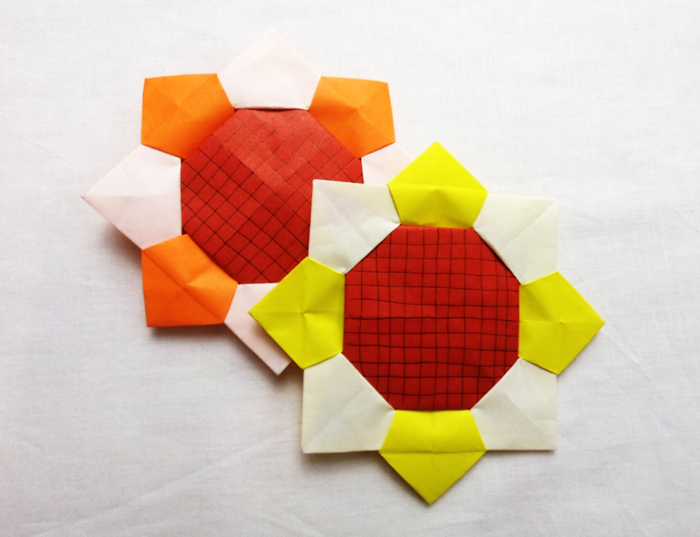 子供でもできる 折り紙で簡単に作れる花 ひまわり の折り方