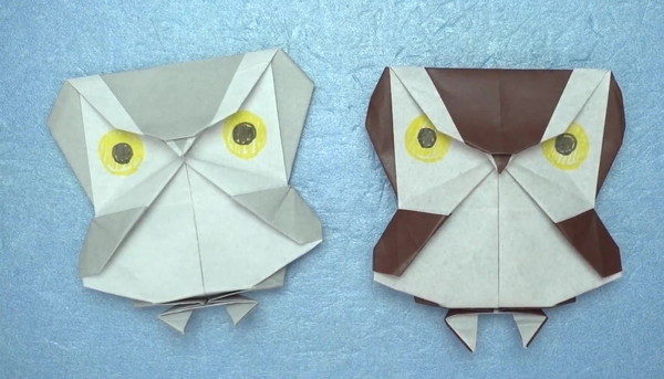 自立する 折り紙で簡単に作れる 立体のフクロウ の折り方 作り方 Howpon ハウポン