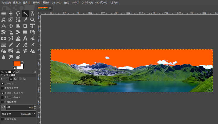 GIMP u2013 ファジー選択で選択範囲を特定の色で塗りつぶしする方法 